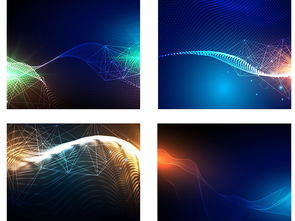 夢(mèng)幻科技動(dòng)感藍(lán)色科技曲線(xiàn)光效矢量背景圖片素材 ai模板下載 26.95mb 其他大全 科技